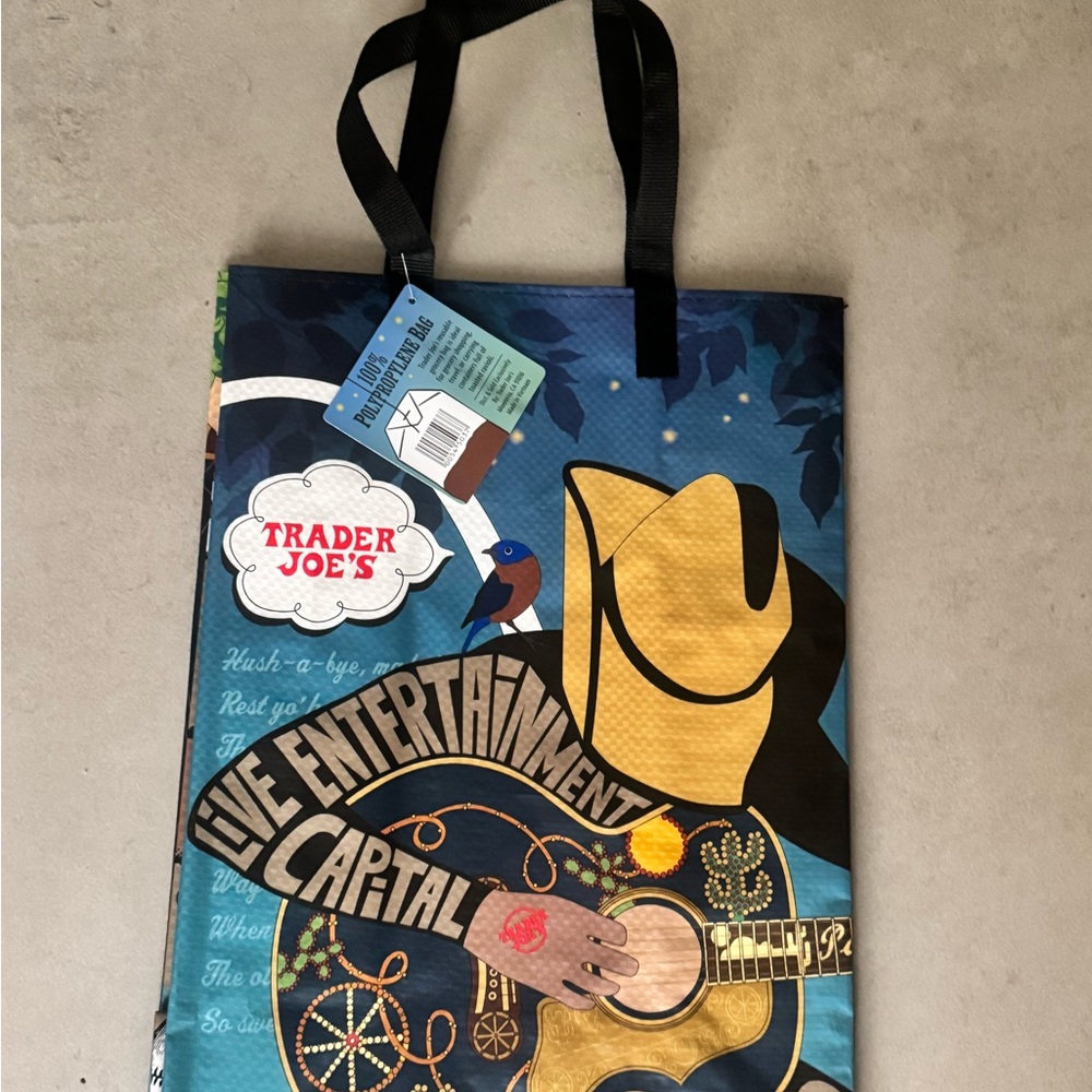 Trader Joe's 'Live Entertainment Capital' Reusable Tote - Blue & Yellow